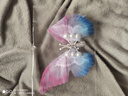 手工灵动蝴蝶儿童发夹古风发饰女童会动的弹簧蝴蝶可爱中国风发卡 粉蓝【一个装】 实拍图