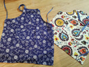 欧格达新款民族风厨房围裙挂脖式棉布防水防油防污女围腰男家用高级罩衣 铜钱蓝+欧韵图腾 2件套 实拍图