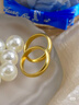 半粒越南沙金古法传承戒指黄金色素圈磨砂实心闭口素圈指环送男女礼物 古法素圈条戒-6号 实拍图