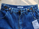 真维斯（JEANSWEST）加绒牛仔裤女冬季保暖高腰阔腿裤垂感宽松长裤子女深蓝加绒M 实拍图