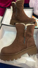 达芙妮雪地靴女加绒加厚东北大棉鞋厚底短靴子女 4023608073 咖色 39  实拍图
