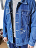 才俏蓝色牛仔外套男水洗弹力男士夹克宽松潮流大码印花牛仔衣褂子 蓝色J21[有内袋] 高品质款 M 体重[90-110斤] 实拍图