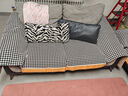 钟爱一生雪尼尔沙发垫套装四季沙发罩套巾全盖防滑千鸟格坐垫组合贵妃通用 千鸟格 黑白格 90cm*120cm 单片 实拍图