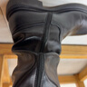 ZHR长筒靴女时尚褶皱骑士靴女冬加绒显高厚底女靴 BL323A 黑色 38  实拍图
