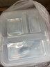 钦呈一次性外卖餐盒打包盒饭盒加厚长方形塑料水果保鲜盒带盖批发定制 三格透明餐盒50套 实拍图