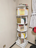 PALULA BUFFY法国品牌 全实木旋转书架360度书柜家用阅读收纳架儿童落地置物架 六层-珍珠白色移动抽屉款 免费上门安装 实拍图