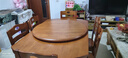 南之安 全实木餐桌椅组合6人圆形多功能伸缩简约现代中式家用吃饭桌跳台 胡桃色 1.5m 一桌8椅(送转盘) 实拍图