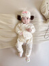 新生宝宝初秋裤子女0一3个月婴儿纯棉开裆裤男分体秋裤冬季打底裤 【纯棉亲肤】H503蓝帽熊 52 码0-2个月宝宝 实拍图