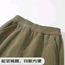 巴布豆儿童裤子秋冬季男童加绒保暖女童灯芯绒长裤时尚宽松潮流童装 卡其 150 实拍图