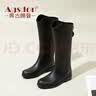 奥古狮登（Agsdon）雨鞋女时尚厚底中短筒户外防水雨靴劳保胶鞋 821099B 黑色 39 实拍图