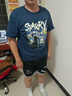 回力短袖t恤男青少年美式潮牌星空半截袖男士夏季二本针加固纯棉T恤衫 蔚蓝(h大仰望星空) L /175 (建议120斤-140斤左右) 实拍图