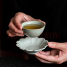 汝道 汝窑茶杯托杯碟单个杯垫复古功夫茶具陶瓷隔热小托盘可养开片汝瓷茶艺茶道配件 汝窑葵花杯垫 实拍图