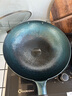 韦大锤手工铁锅家用炒锅炒菜锅传统老式无涂层不粘锅厨师大炒勺锅具 锤打鱼鳞款34cm带耳 盖+勺+铲+刷 34cm 实拍图