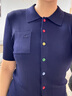 Navigare意大利小帆船短袖针织衫女士夏季舒适修身小外套中袖开衫短款T恤 椰奶白 M 码 实拍图