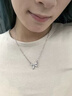 森之恋蝴蝶结纯银S925项链女士锁骨链轻奢设计感送女神情人节生日礼物 白金色 实拍图