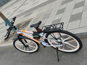 凤凰山地自行车成人男女内走线越野竞赛青少年运动铝合金自行车 战神 加厚钢架 十刀轮白橙 26寸【适合155-185cm】 24速 实拍图