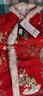 罗蒙女童红色旗袍加绒新年拜年服连衣裙新中式儿童过年演出服 红色160 实拍图