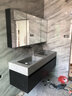 威曼森（WEIMANSEN） 轻奢岩板无缝陶瓷一体定制双盆浴室柜组合简约现代洗手脸池漱台 高级灰(岩板一体无缝陶瓷盆) 1.5米双盆 实拍图