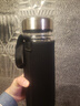 索赫玻璃饮用水杯大容量男士耐高温防爆水杯办公专用车载泡茶杯双层 钢本色1000ML【送杯套】 实拍图