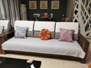 太美鑫水洗全棉亲肤沙发垫四季通用防滑布艺简约现代纯棉坐垫子套罩盖布 A-花好月圆-灰色(防滑) 定做不退换 实拍图