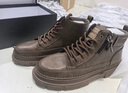 意尔康男鞋休闲板鞋秋冬加绒保暖工装马丁靴复古高帮软面鞋子男 栗棕 40 实拍图