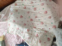 新生婴儿抱被初生纯棉包被包单宝宝必备用品 【樱桃小熊】超柔亲肤 90X90一体薄棉【400克20-30度】 实拍图