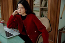 欧迪惠（Oudihui）2025年新款春秋连衣裙女装小香风红色外套衣服穿搭显瘦裙子女套装 红色外套+黑色裙 S 建议80-95斤 实拍图