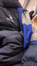 卡尔美（KELME）运动棉服男冬季长款大衣加厚连帽保暖棉衣冬训外套 深蓝/白 L 实拍图