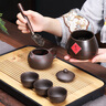 祥业紫砂功夫茶具整套装家用茶盘泡茶壶盖碗茶杯乔迁搬家送礼伴手礼品 黑紫砂西施壶盖碗八杯茶道13件 实拍图