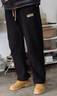 棉致灯芯绒裤子男秋冬季新款宽松直筒阔腿运动休闲裤男士长裤加绒加厚 黑色【0346加绒高品质】 L 100-120斤 实拍图