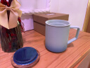 叁旬（sanxun） 知行陶瓷泡茶马克杯带盖过滤水杯女男办公室茶水分离杯子定制 知行马克杯【湖兰釉】 实拍图