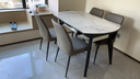 全友家居 轻奢风圆餐桌椅组合岩板台面可折叠功能客厅家用吃饭桌子 实拍图