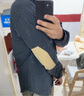 马登工装美式复古泡泡纱格子衬衫肌理感做旧拼接翻领长袖衬衣外套男秋 藏青格 XL 实拍图