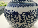 悦灵美 景德镇陶瓷花瓶摆件中式家居酒柜装饰品客厅书房博古架瓷器插花 青花八宝赏瓶+木底座 实拍图