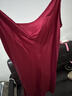 珊目尔【性感百搭新款】重磅荡领真丝睡裙100%桑蚕丝吊带睡衣纯欲风 酒红色【单吊带】 L (165)适合105-115斤穿着 实拍图