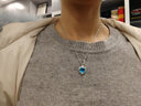 筑梦银（ZhuMengYin）守护 925银项链女天然宝石首饰品吊坠刻字情侣生日礼物送女友老婆 2克拉天然托帕石款 实拍图