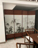 屏风隔断客厅2025新款新中式入户门遮挡风水可移动折叠卧室办公室 单面图案送底座（加厚加粗） 1.7米高4扇一组2米宽 实拍图