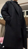 棉致风衣外套秋冬季风衣男中长款韩版大衣呢加厚保暖外套 黑色长款【加棉款】 XL（120-140斤） 实拍图