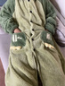 少年情话男士睡袍秋冬季加绒加厚大码青年珊瑚绒长款冬天卡通风家居服套装 144N恐龙 袍+裤 XL 男135-158斤 实拍图