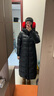 坦博尔鹅绒服女长款连帽收腰显瘦加厚保暖女士羽绒服550890D能量黑170 实拍图