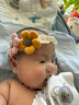 随灿婴儿发带周岁百天新年拍照蕾丝皇冠发饰女宝宝不勒头韩版公主头花 宝宝发带【粉黄花朵1套装】 (建议0-1岁) 实拍图
