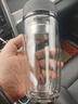 雷德夫（LEIDFOR）G21 双层玻璃杯男士隔热水杯茶水分离杯子保温茶杯曜石黑色 370ml 实拍图