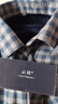 云廷纯棉保暖衬衫男加绒加厚磨毛格子衬衣全棉法兰绒免烫一体绒爸爸装 BN863 深蓝小格 41 /XL 实拍图
