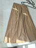 茵曼（INMAN）复古通勤开叉半身裙女百搭舒适全棉中长A字裙子 卡其色 -K18412945 S 实拍图