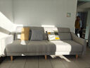 全友家居 北欧简约家具科技布艺直排式沙发客厅三人位小户型沙发床 实拍图