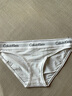Calvin Klein内衣【摩登引力带】女士提花ck棉质裆微弹性感比基尼三角内裤女 100-月光白 1条 S 实拍图