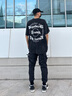 VIP飞行潮牌工装裤男士宽松多口袋休闲裤春秋薄款运动长裤束脚裤机能风伞兵裤 黑色 XL 实拍图