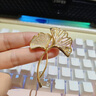 纪诗哲（GIEVSZHE）金色银杏叶胸针高档女奢侈高端品牌胸针胸花214情人节礼物送女友 免费刻字/代写贺卡【请拍】 实拍图