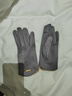 欧邦牧麂皮绒手套男女冬季开车骑行加绒加厚露指触屏学生保暖手套骑车 N034灰色女款 均码 实拍图