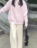 可茵休闲裤女装套装2025年秋冬新款小个子慵懒风穿搭针织毛衣阔腿裤子 9697粉色毛衣+阔腿裤 M 实拍图